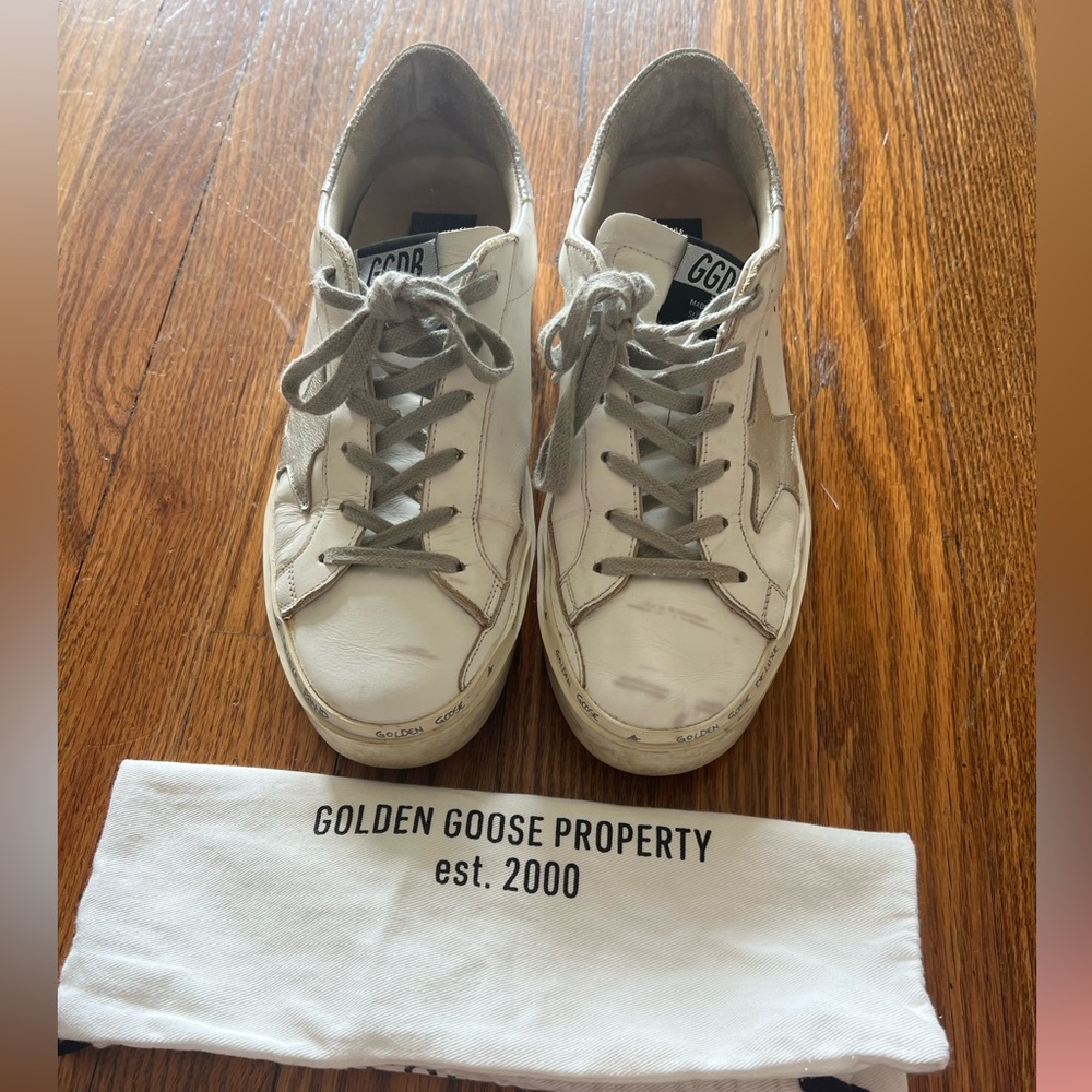 Golden Goose | Hi Star Sneaker in White & Silver